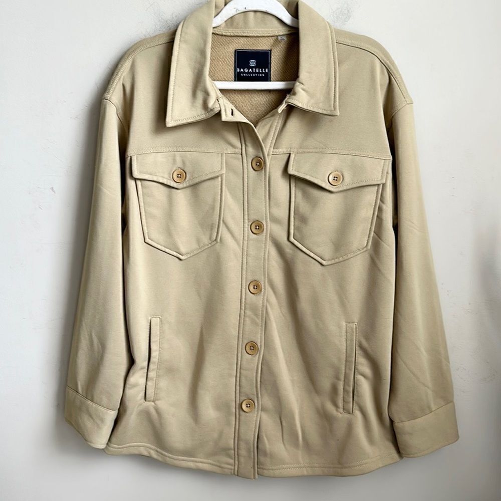 Bagatelle Women’s Tan Shacket Jacket L